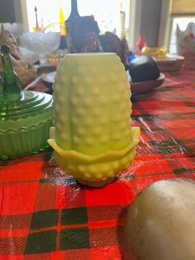 Fenton Lime Sherbet Hobnail Fairy Lamp MCM